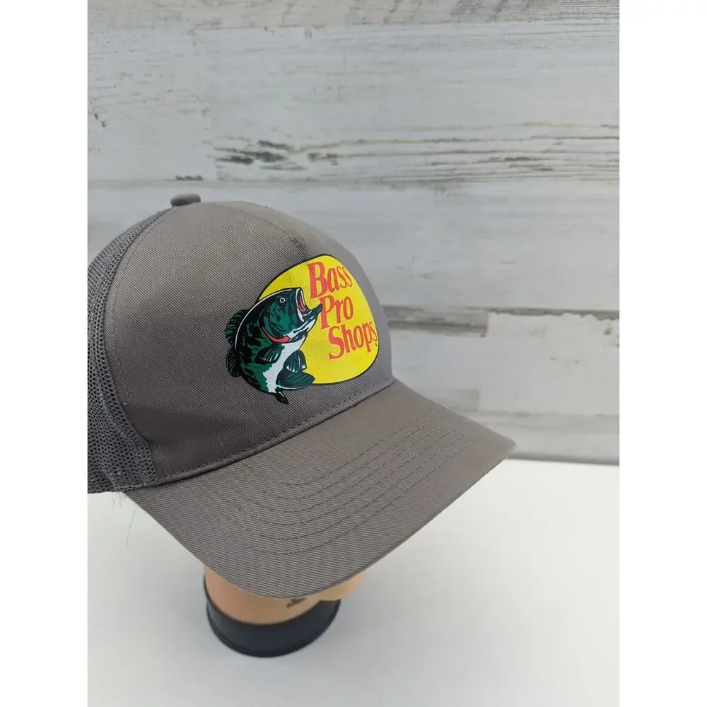 Gray Bass‎ Pro Shops Hat Outdoor Fishing Baseball Trucker Mesh Cap SnapBack